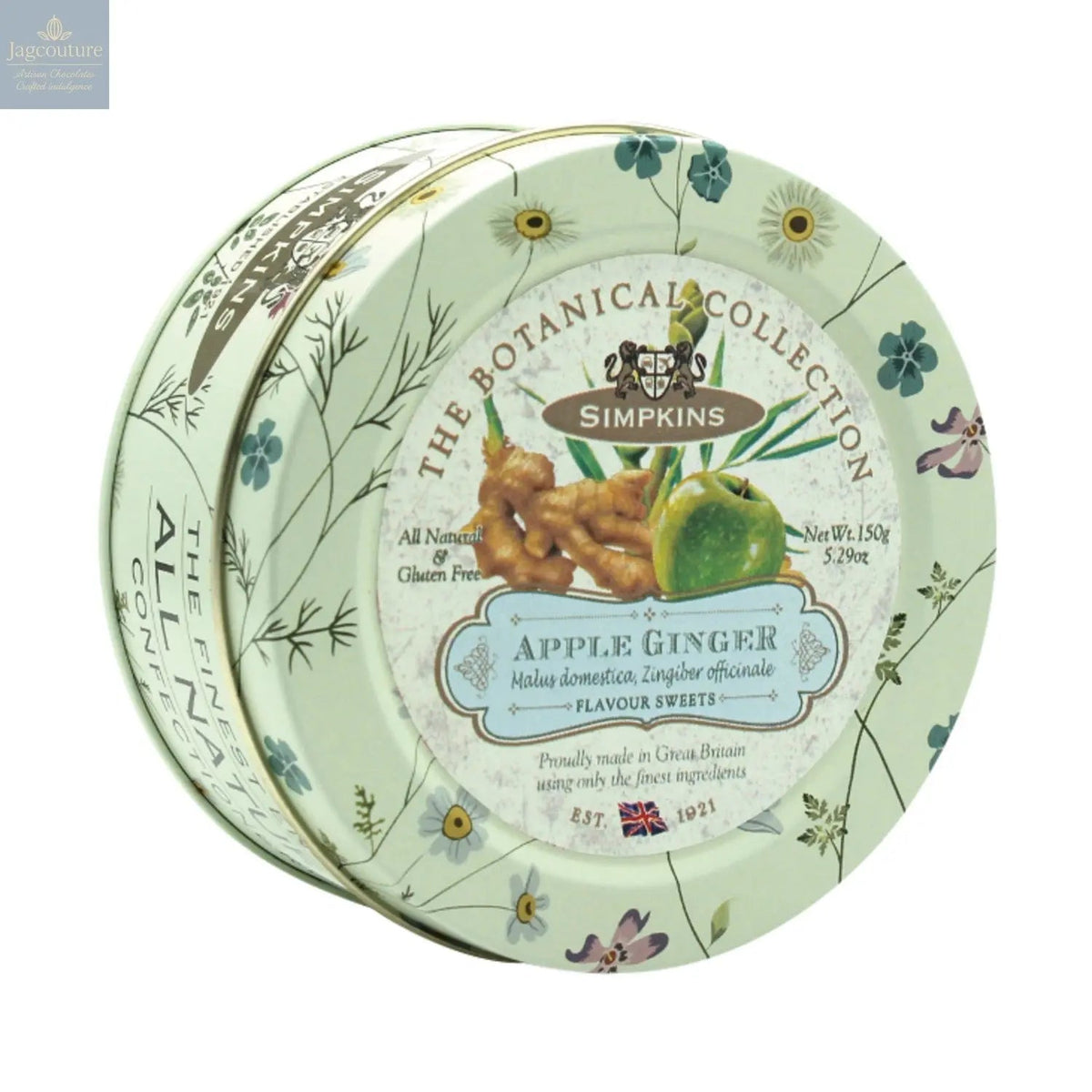 Botanical tin of apple & ginger flavour travel sweets