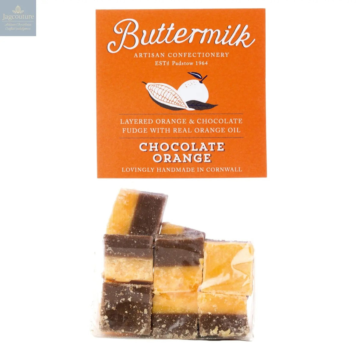 Buttermilk smooth chocolate orange fudge in grab bag