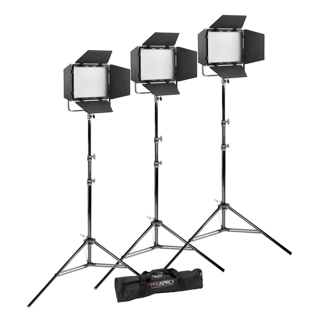 Litemons LP600BI Bi-Colour LED Continuous Three Head Lighting Kit