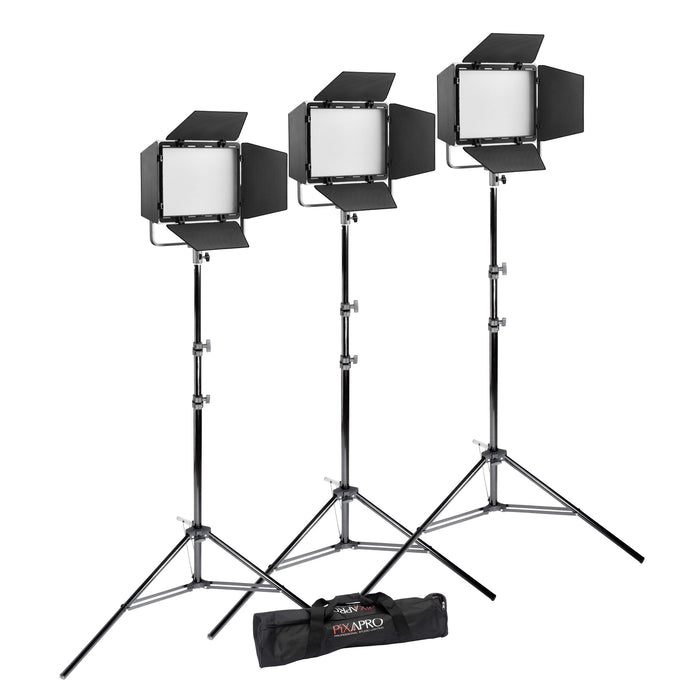 Litemons LP600BI Bi-Colour LED Continuous Three Head Lighting Kit