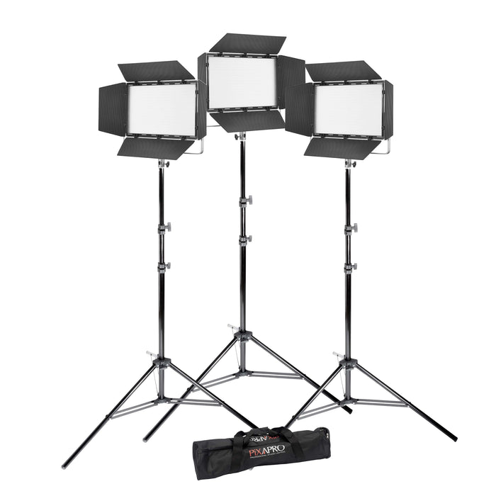 Litemons LP1200BI Powerful Bi-Colour LED Continuous Three Head Lighting Kit