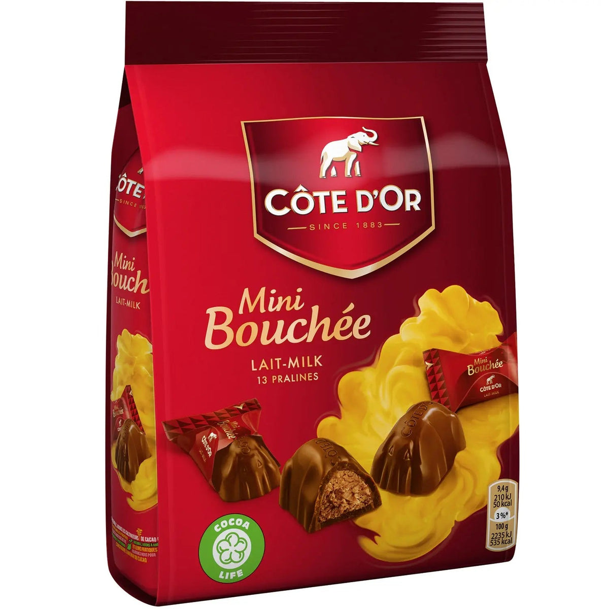 Cote d'Or milk chocolate mini bouchees in pouch