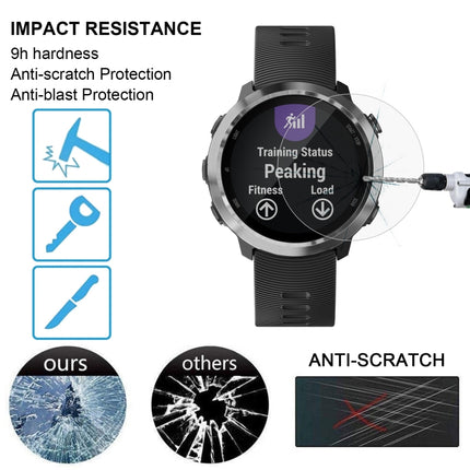 2 protectores de pantalla de vidrio templado con borde curvo ENKAY Hat-Prince para Garmin Forerunner 645 de 0,2 mm y dureza de superficie 9H de 2,15 D
