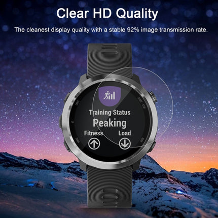 2 protectores de pantalla de vidrio templado con borde curvo ENKAY Hat-Prince para Garmin Forerunner 645 de 0,2 mm y dureza de superficie 9H de 2,15 D