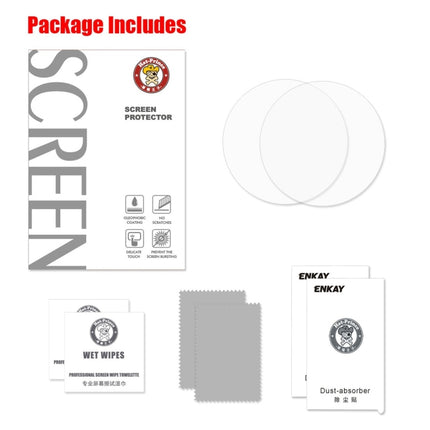 2 protectores de pantalla de vidrio templado con borde curvo ENKAY Hat-Prince para Garmin Forerunner 645 de 0,2 mm y dureza de superficie 9H de 2,15 D