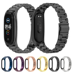 Mijobs Stainless Steel Metal Watch Band for Xiaomi Mi Band 3 & 4 & 5 & 6