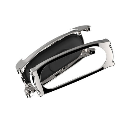 Mijobs Screwless Magnetic Case Top-grain Leather Watch Band for Xiaomi Mi Band 5 & 6, Host not Included