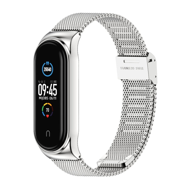 Mijobs Milan CS Screwless Buckle Metal Watch Band Case for Xiaomi Mi Band 3 & 4 & 5 & 6, Host not Included