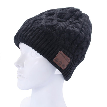 Wavy Textured Knitted Bluetooth Headset Warm Winter Beanie Hat with Mic for Boy & Girl & Adults