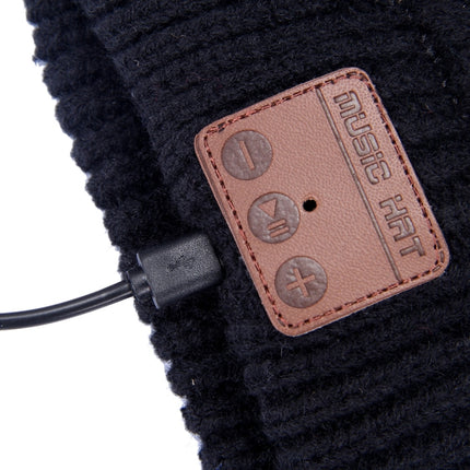 Wavy Textured Knitted Bluetooth Headset Warm Winter Beanie Hat with Mic for Boy & Girl & Adults