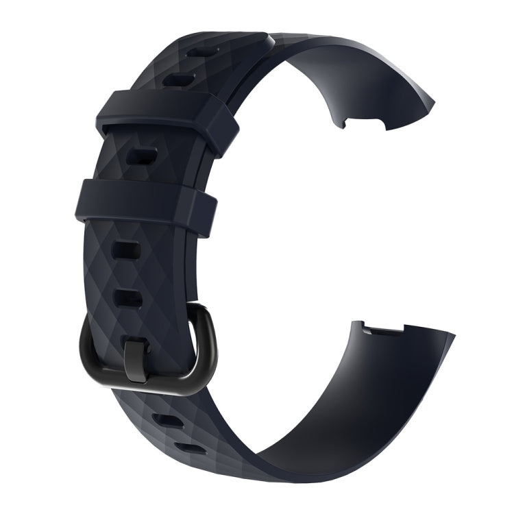 Diamond Pattern Silicone Watch Band for Fitbit Charge 3, Size: 210x18mm