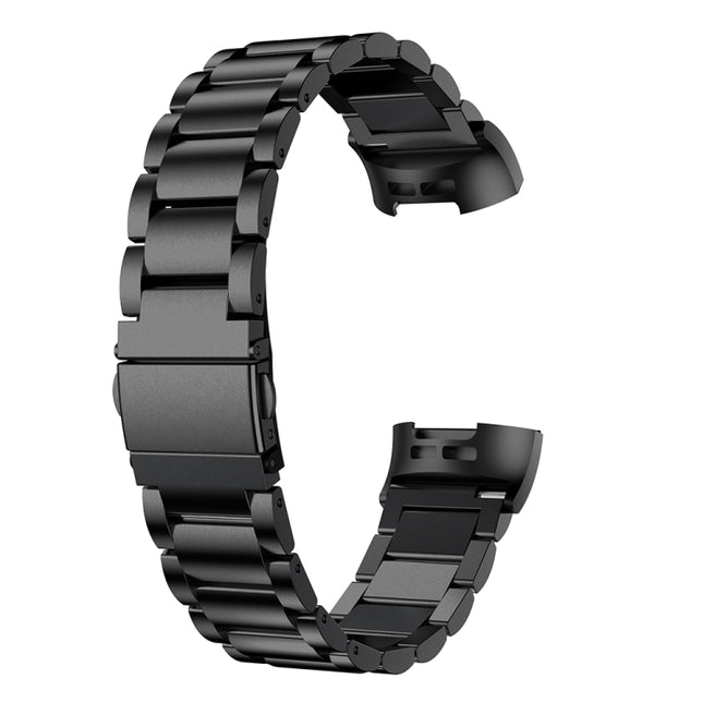 Three Beads Slingshot Buckle Solid Stainless Steel Watch Band for Fitbit Charge 3