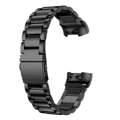 Three Beads Slingshot Buckle Solid Stainless Steel Watch Band for Fitbit Charge 3