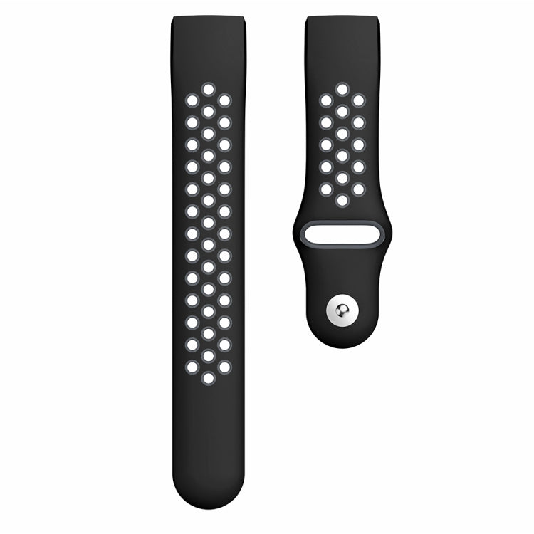 Two-color Round Hole Silicone Watch Band for Fitbit Charge 3, Watch Band Size:145-210mm