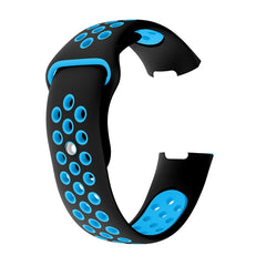 Two-color Round Hole Silicone Watch Band for Fitbit Charge 3, Watch Band Size:145-210mm