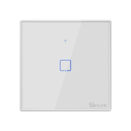 Sonoff T2 Touch 86mm Tempered Glass Panel Wall Switch Smart Home Light Touch Switch, Compatible with Alexa and Google Home, AC 100V-240V, EU Plug, 86mm/ 1 EUPlug