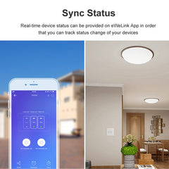 Sonoff T2 Touch 86mm Tempered Glass Panel Wall Switch Smart Home Light Touch Switch, Compatible with Alexa and Google Home, AC 100V-240V, EU Plug, 86mm/ 2 EU Plug