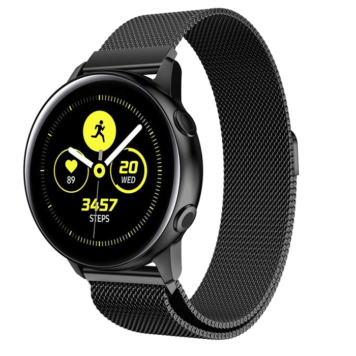 Milanis Magnetic Stainless Steel Mesh Wrist Strap WatchBand for Galaxy Watch Active 20mm