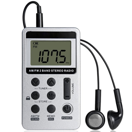 HRD-103 FM + AM Two Band Portable Radio with Lanyard & Headset