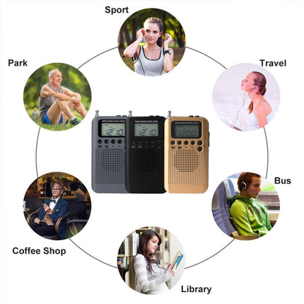 HRD-104 Mini Portable FM + AM Two Band Radio with Loudspeaker