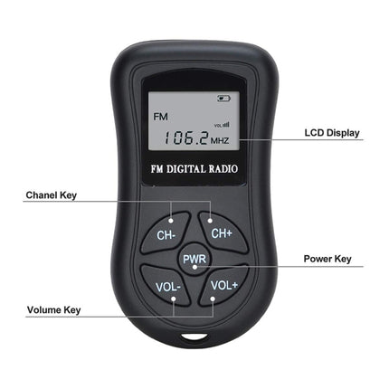 HRD-107 DSP Digital Display Portable Stereo FM Radio with Headset