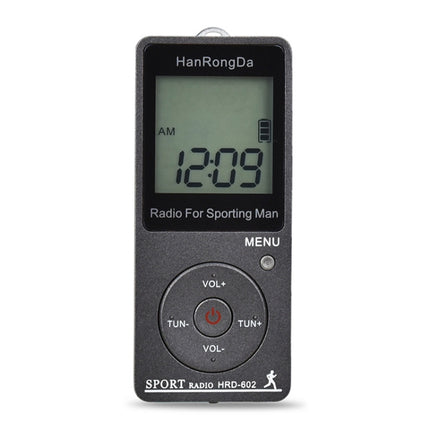 HRD-602 Digital Display FM AM Mini Sports Radio with Step Counting Function