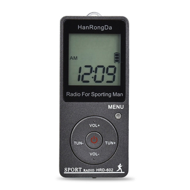 HRD-602 Digital Display FM AM Mini Sports Radio with Step Counting Function