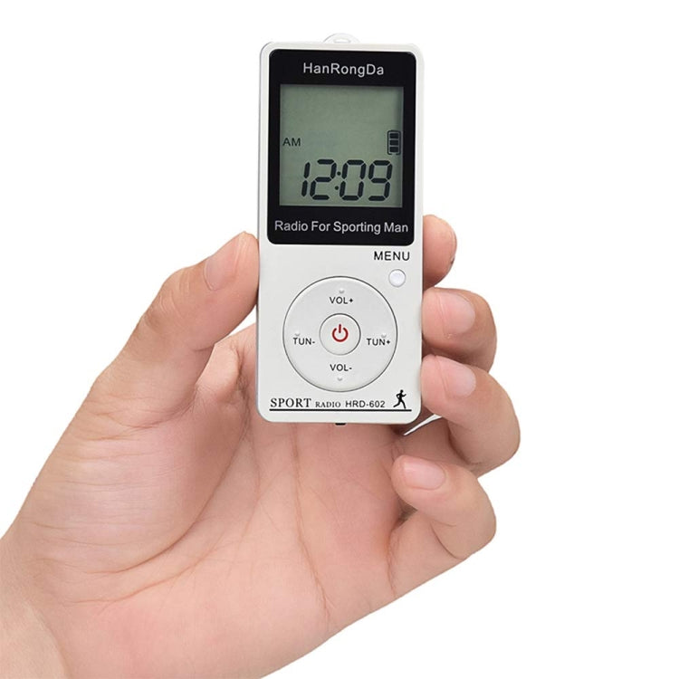 HRD-602 Digital Display FM AM Mini Sports Radio with Step Counting Function