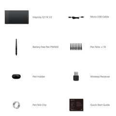 HUION Q11K V2 5080 LPI Wireless Art Drawing Tablet for Fun, with Battery-free Pen & Pen Holder, Q11K V2