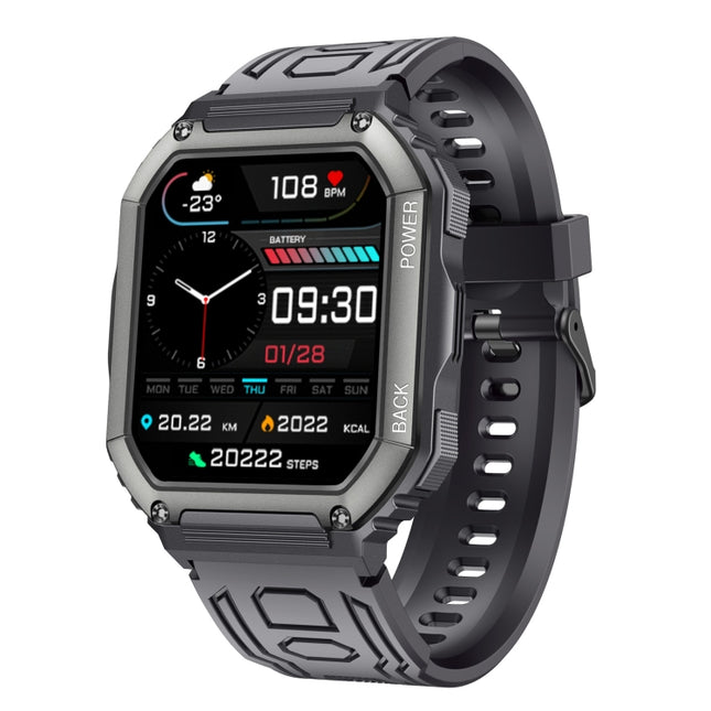 Reloj inteligente deportivo con podómetro a prueba de agua KR06, compatible con monitoreo de frecuencia cardíaca, presión arterial y llamadas Bluetooth