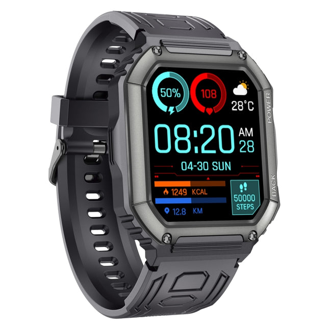 KR06 wasserdichte Sport-Smartwatch mit Schrittzähler, unterstützt Herzfrequenz-/Blutdrucküberwachung/BT-Anrufe
