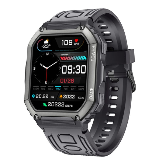 KR06 wasserdichte Sport-Smartwatch mit Schrittzähler, unterstützt Herzfrequenz-/Blutdrucküberwachung/BT-Anrufe