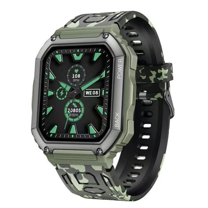 KR06 wasserdichte Sport-Smartwatch mit Schrittzähler, unterstützt Herzfrequenz-/Blutdrucküberwachung/BT-Anrufe