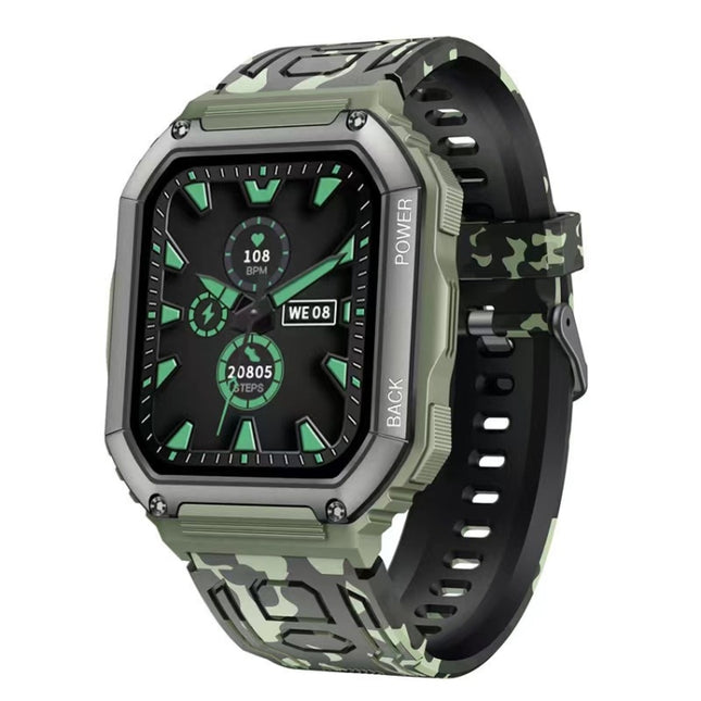 Reloj inteligente deportivo con podómetro a prueba de agua KR06, compatible con monitoreo de frecuencia cardíaca, presión arterial y llamadas Bluetooth