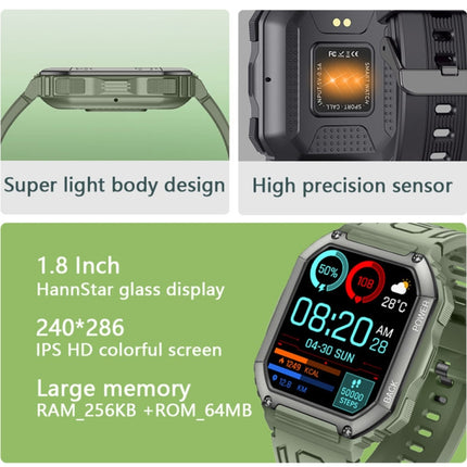 KR06 wasserdichte Sport-Smartwatch mit Schrittzähler, unterstützt Herzfrequenz-/Blutdrucküberwachung/BT-Anrufe