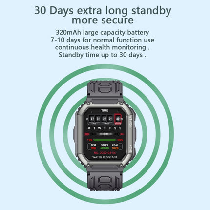 KR06 wasserdichte Sport-Smartwatch mit Schrittzähler, unterstützt Herzfrequenz-/Blutdrucküberwachung/BT-Anrufe