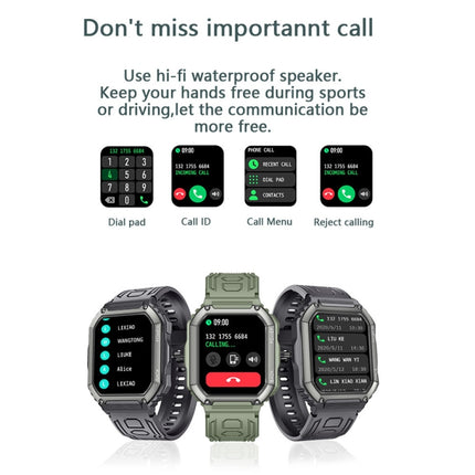 KR06 wasserdichte Sport-Smartwatch mit Schrittzähler, unterstützt Herzfrequenz-/Blutdrucküberwachung/BT-Anrufe