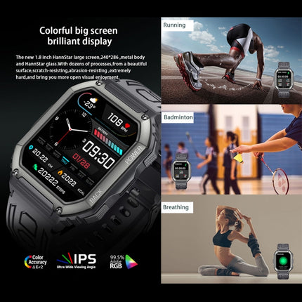 KR06 wasserdichte Sport-Smartwatch mit Schrittzähler, unterstützt Herzfrequenz-/Blutdrucküberwachung/BT-Anrufe
