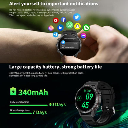 HAMTOD GT45 1.6 inch Waterproof Smart Watch, Support Bluetooth Call / Heart Rate / Blood Oxygen Monitoring