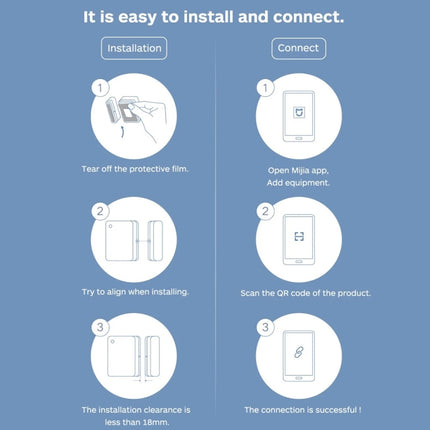 Original Xiaomi Intelligent Mini Door Window Sensor for Xiaomi Smart Home Suite Devices, with the Xiaomi Multifunctional Gateway Use (CA1001)