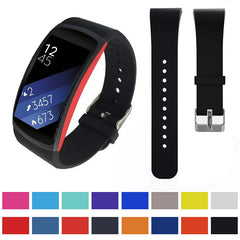 Solid Color Leather Watch Band for Galaxy Gear Fit2 R360