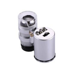 Mini Portable 60X Jewelry Appraisal Microscope with LED Light & Currency Detecting Function