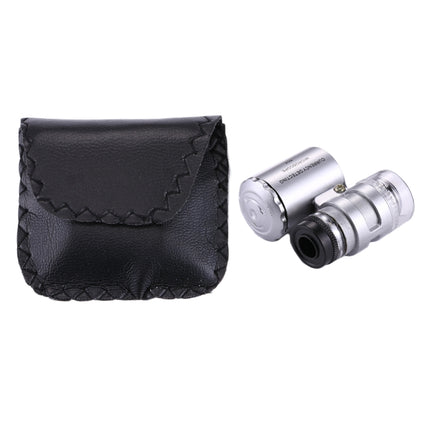 Mini Portable 60X Jewelry Appraisal Microscope with LED Light & Currency Detecting Function