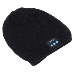Square Textured Knitted Bluetooth Headset Warm Winter Hat with Mic for Boy & Girl & Adults