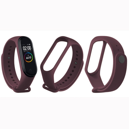 Pure Color Soft TPU  Watch Bands for Xiaomi Mi Band 4, Host Not Included, Wine Red, Black, Orange, Pink, Dark Blue