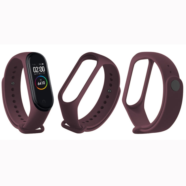 Pure Color Soft TPU  Watch Bands for Xiaomi Mi Band 4, Host Not Included, Wine Red, Black, Orange, Pink, Dark Blue