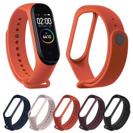 Pure Color Soft TPU  Watch Bands for Xiaomi Mi Band 4, Host Not Included, Wine Red, Black, Orange, Pink, Dark Blue