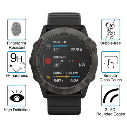 For Garmin Fenix 6X Pro 0.26mm 2.5D 9H Tempered Glass Film Screen Protector, For Garmin Fenix 6X Pro