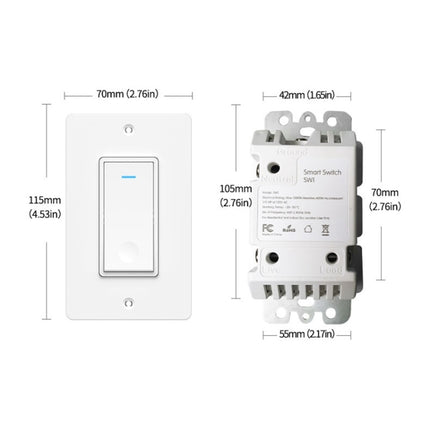 120 Type WiFi Smart Wall Touch Switch, US Plug