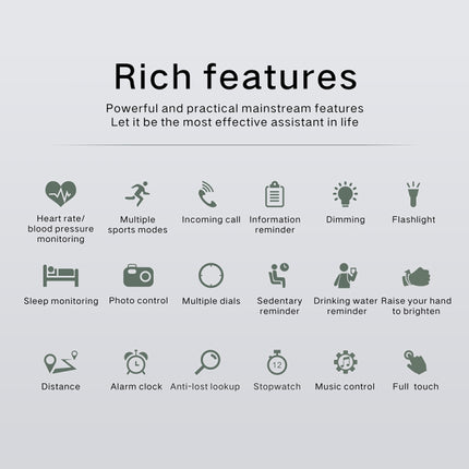 Q10 Fashion Smart Sports Watch, 1.3 inch TFT Screen, IP67 Waterproof, Support Heart Rate / Blood Pressure Monitoring / Sleep Monitoring / Sedentary Reminder